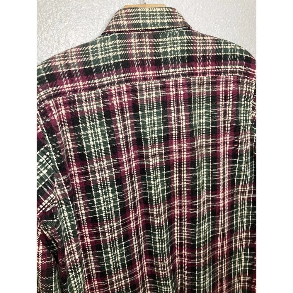Five Brother Plaid Flannel M Cabincore Gorpcore Button Up Shirt Heavyweight Mens - Picture 7 of 8